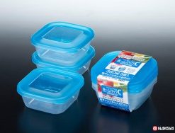 Set 3 hộp nhựa 380ml màu xanh