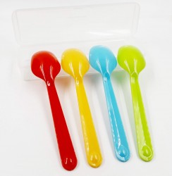 Bộ 4 thìa nhựa màu sắc kèm hộp