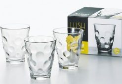 Set 4 cốc thủy tinh 315 ml họa tiết tròn