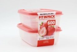Set 2 hộp nhựa nắp dẻo 600ml