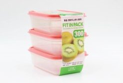 Set 3 hộp nhựa nắp dẻo 300ml