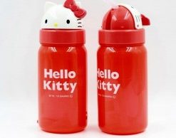 Bình nước vòi hút Skater hình Hello Kitty 350ml