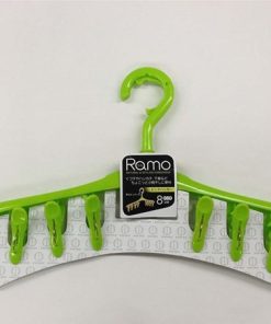 Móc phơi 8 kẹp màu xanh