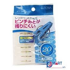 Set 20 kẹp quần áo (màu trắng,  xanh)