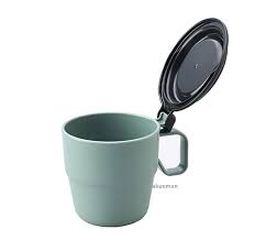 Cốc uống nước có nắp đậy 360ml (màu xanh)