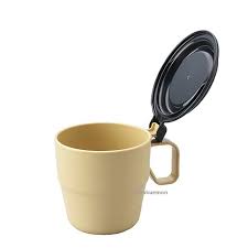 Cốc uống nước có nắp đậy 360ml (màu vàng nhạt)