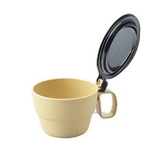 Cốc súp có nắp đậy 300ml (màu vàng nhạt)