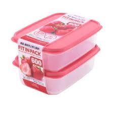 Set 2 hộp nhựa nắp dẻo 600ml  (màu hồng)