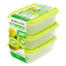 Set 3 hộp nhựa nắp dẻo 300ml  (màu xanh)