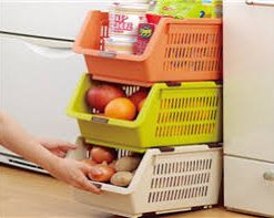 Giá đựng hoa quả, đồ khô dạng  lưới màu cam