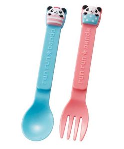 Set 6 thìa, dĩa nhựa cho bé hình  gấu trúc