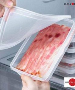 Hộp nhựa đựng thực phẩm  nắp dẻo, dáng dẹt 1L  Nakaya