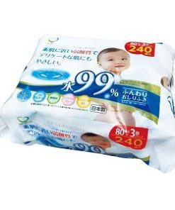 Set 3 gói giấy ướt 80 tờ  cho bé (100% tinh khiết)